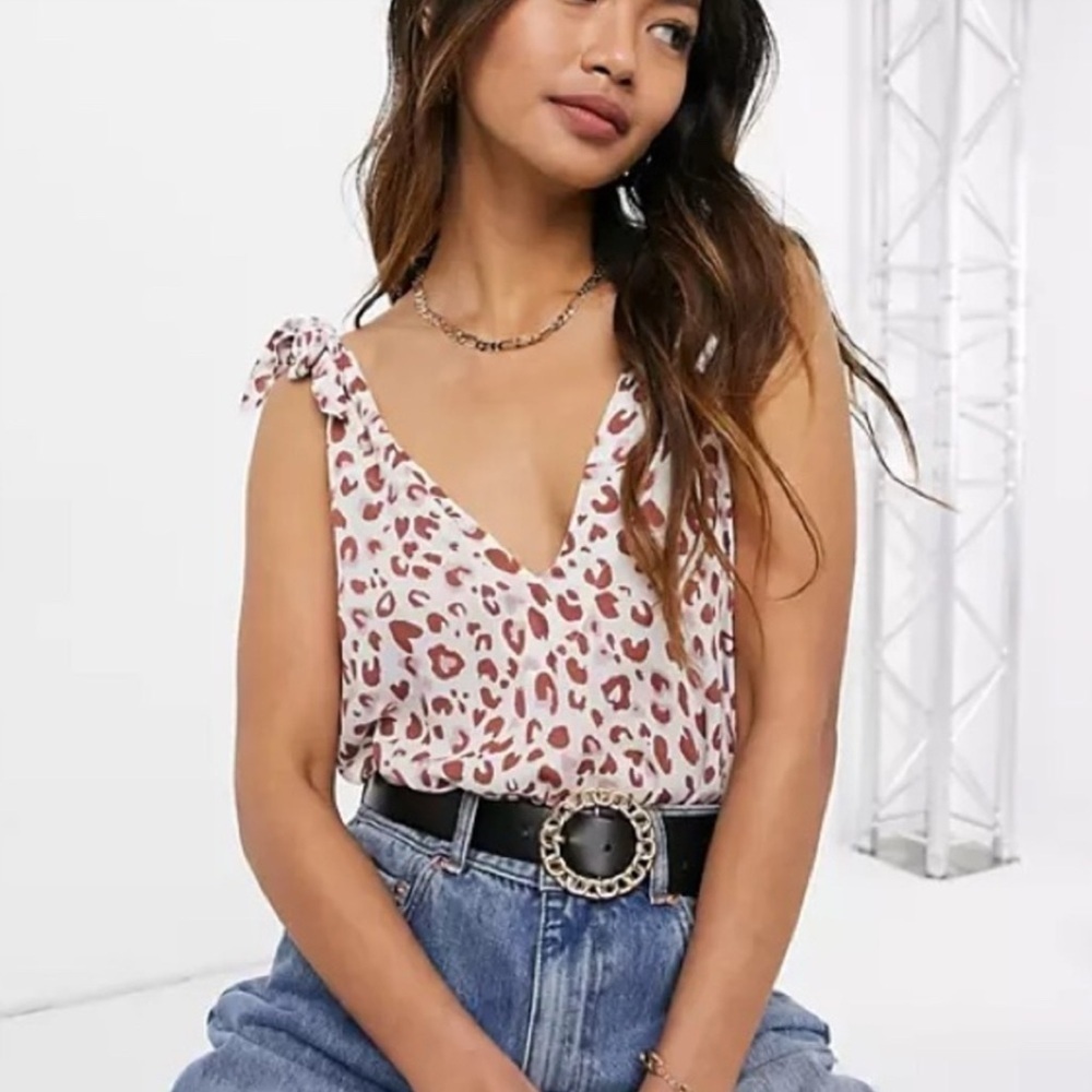 Free People Bare It All Bodysuit In Abstract Animal Size Small
